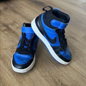 Nike Black and Blue High-Top Sneakers